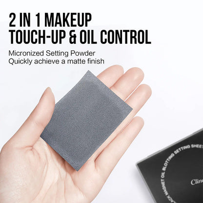 Clinclii 2-in-1 Oil Blotting Sheets with Powder