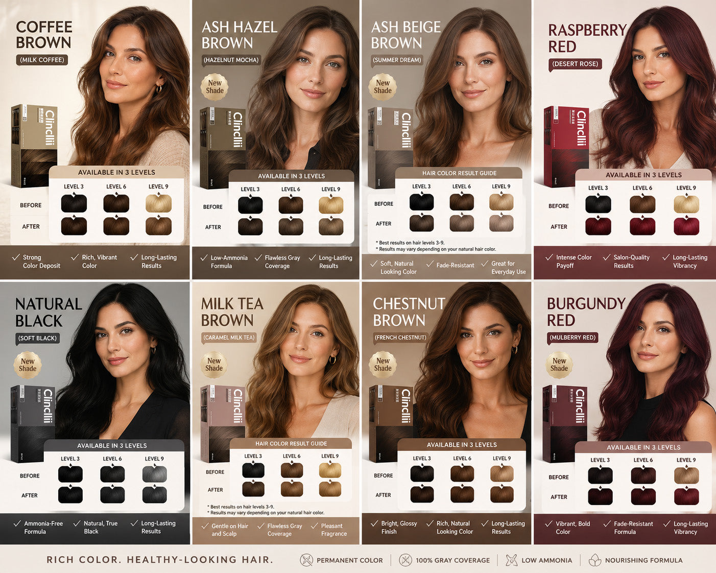 Clinclii Easy At-Home Ammonia-Free Botanical Hair Color Gel-Cream