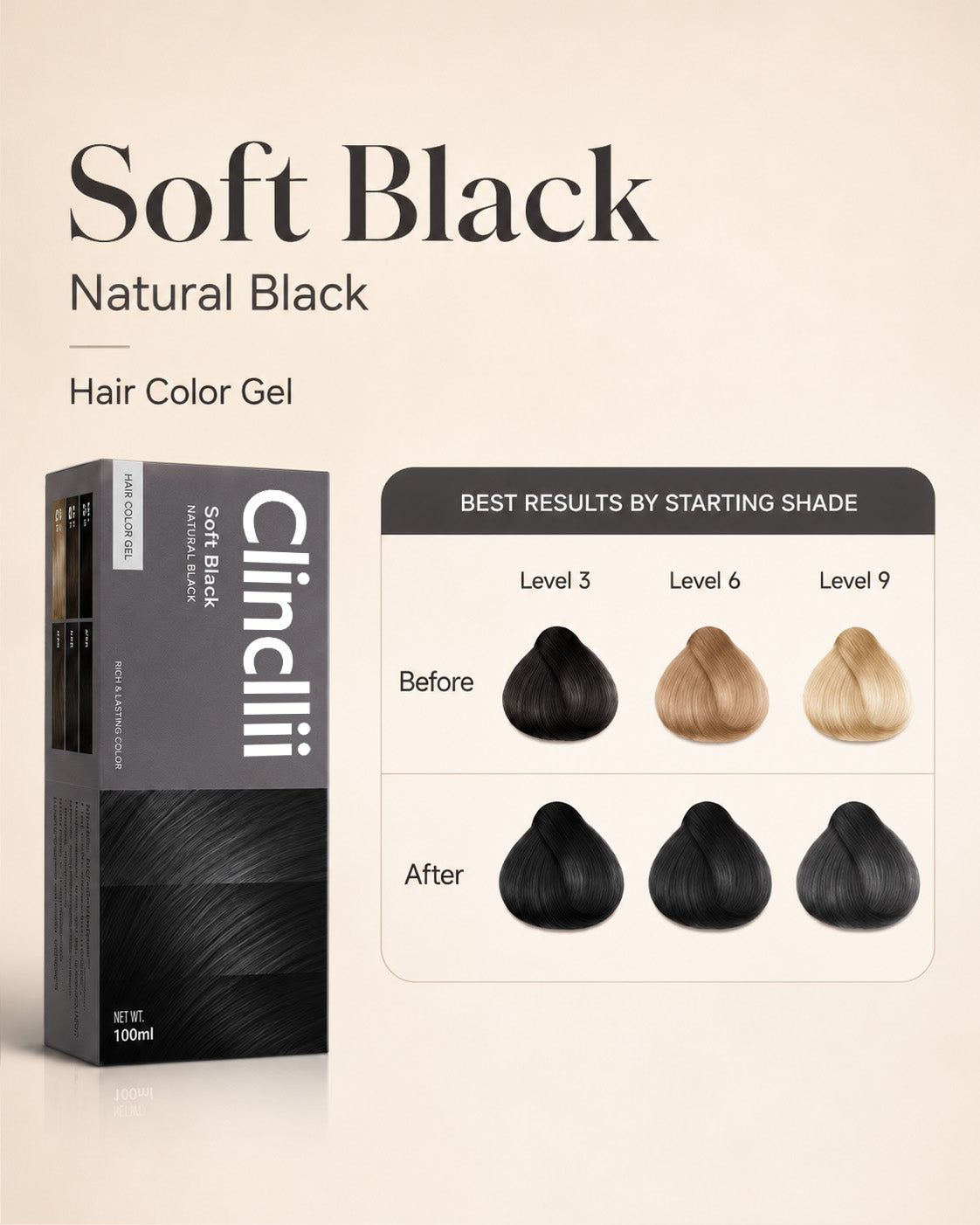Clinclii Easy At-Home Ammonia-Free Botanical Hair Color Gel-Cream
